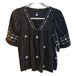 Peasant Top BlackXS NWOT
